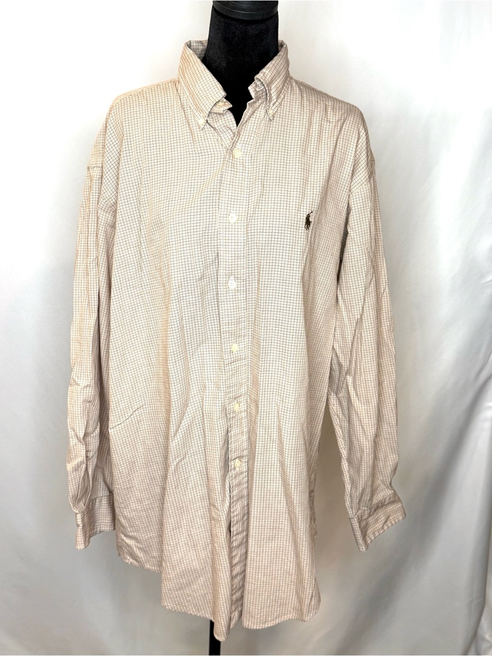 Ralph Lauren Men’s Yarmouth Beige Check Button-Down Shirt
